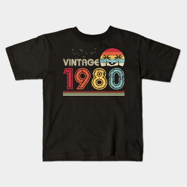 Vintage 1980 Limited Edition 41st Birthday Gift 41 Years Old Kids T-Shirt by Penda